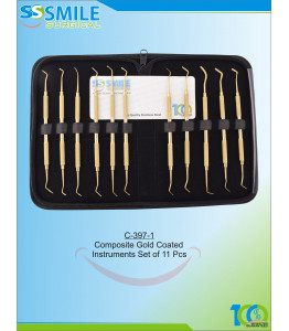 Composite Gold Plasma Coated Instruments Set of 11 Pcs