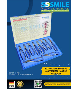 Extracting Forceps Anatomical Hole Handle  Set of 10 Pieces