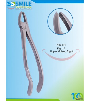 Extracting Forcep Anatomical Handle Fig. 17 Upper Molars, Right