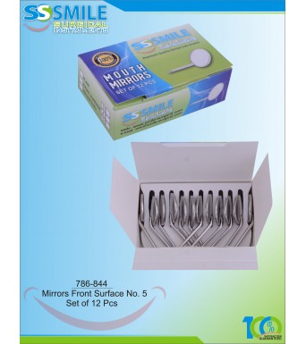 Mouth Mirror Front Surface No. 5 (Set of 12 Pieces)