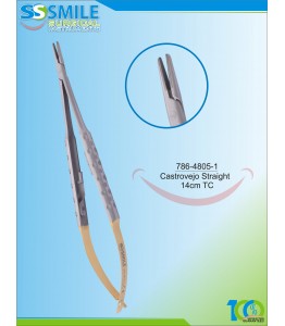 Castrovejo Needle Holder Straight 14 cm TC