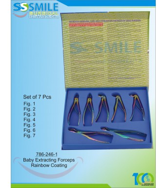 Baby Extracting Forceps (Rainbow Coated) Set of 7 Pieces